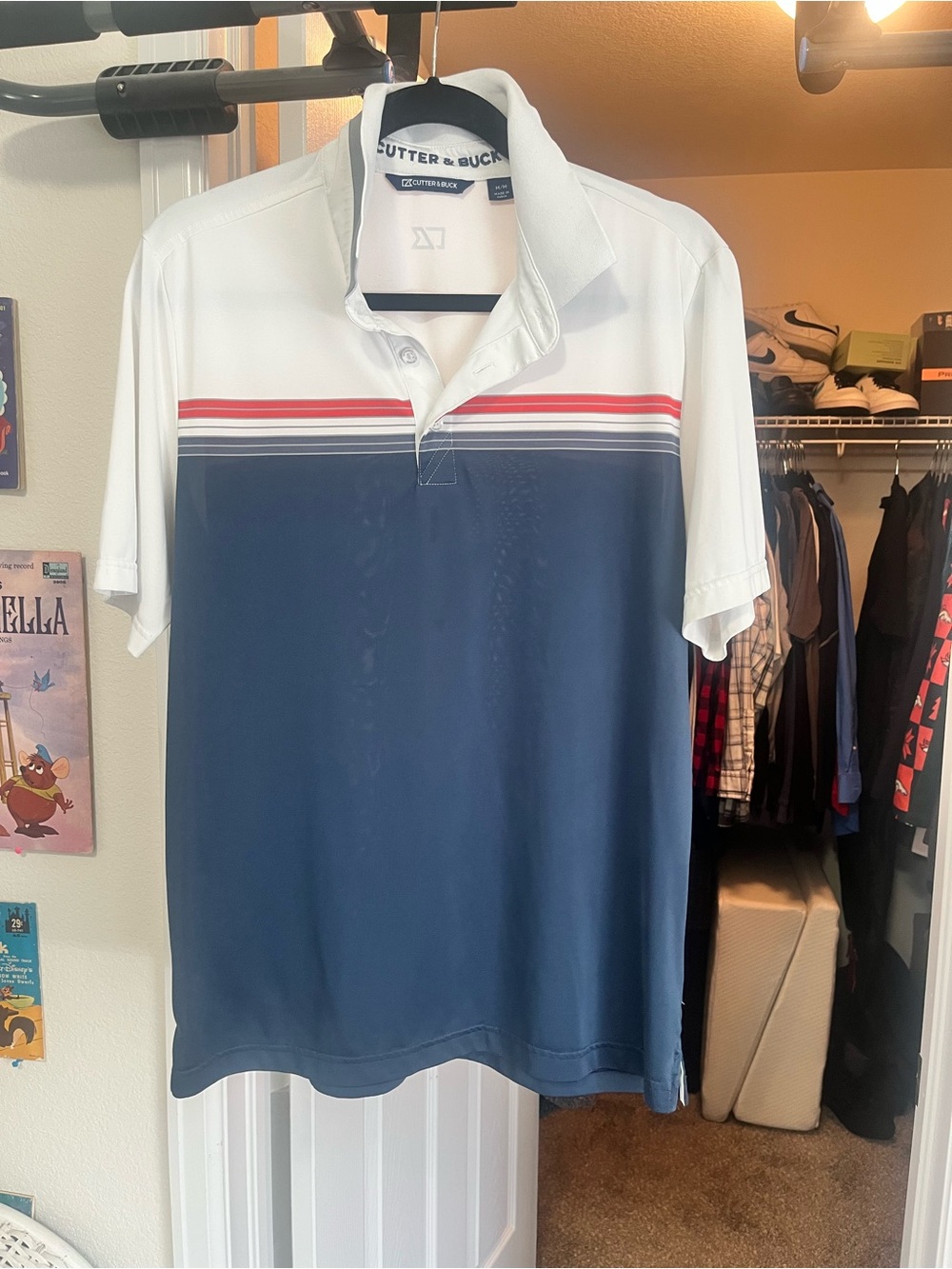 Cutter & Buck blue polo shirt